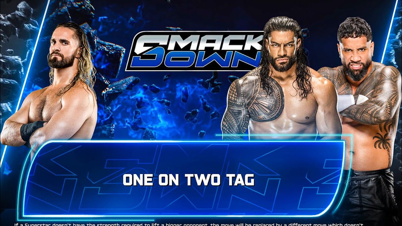 Roman Reigns and Jey Uso vs Seth Rollins at Friday Night Smackdown | WWE 2K25 Gameplay