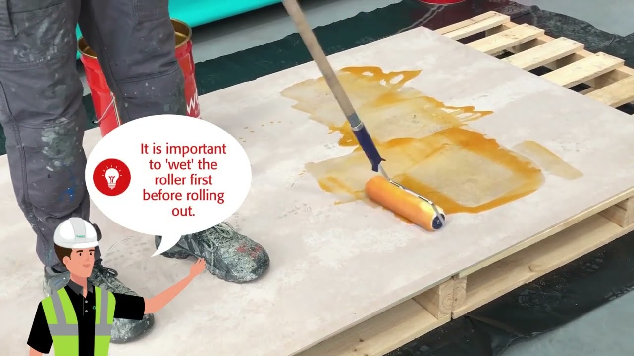 Flowcrete Epoxy Flooring - Tremco Training - How to Apply Epoxy Resin Roll Coat