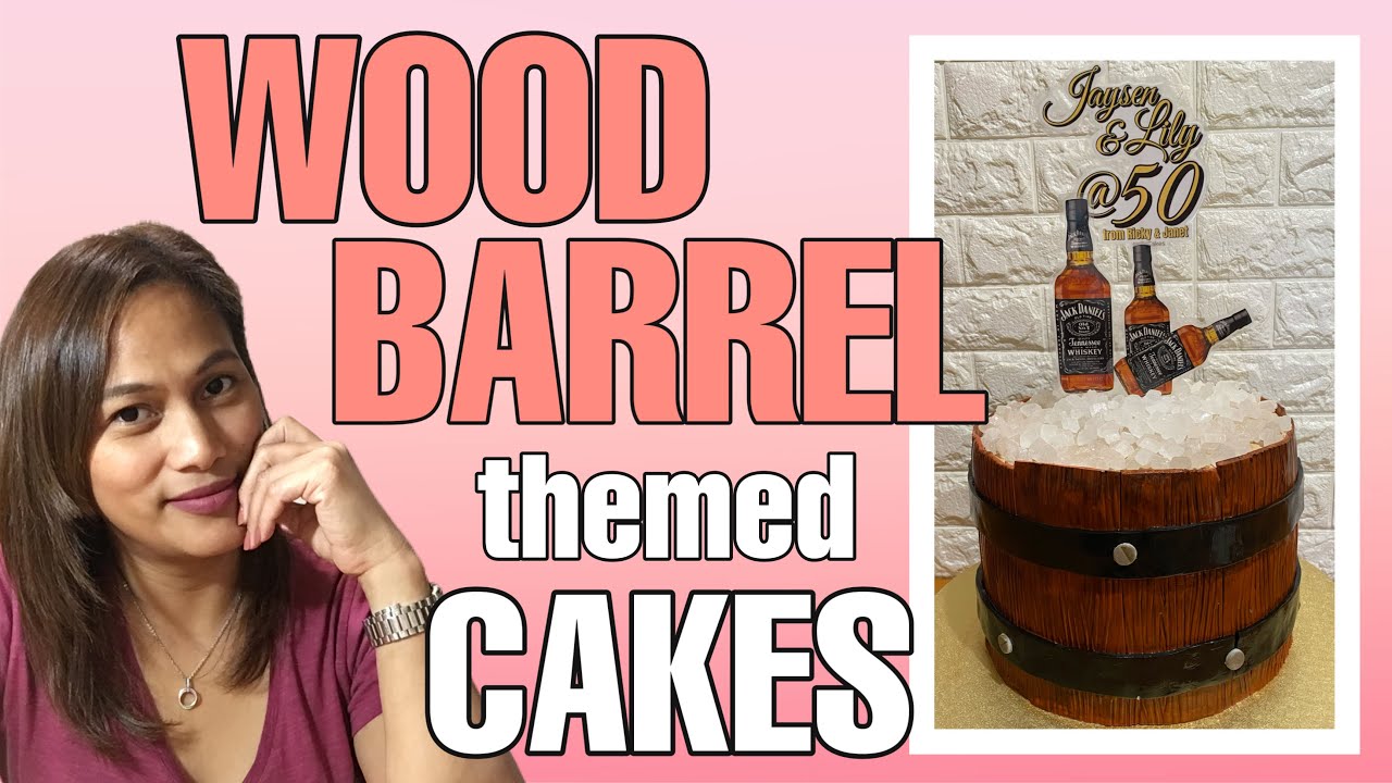 How to make a customized fondant WOOD BARREL themed cakes/ BEER BARREL THEMED CAKES