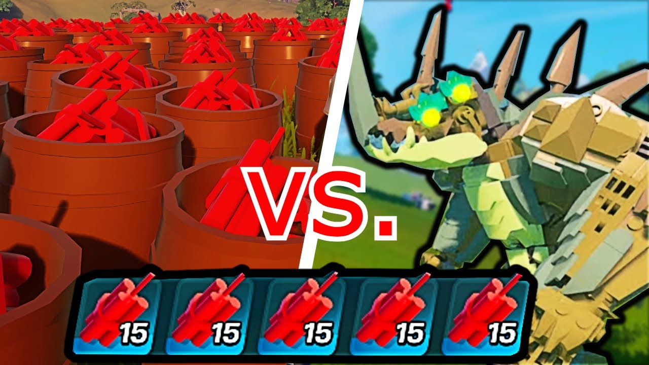 Using 100 Dynamite To Defeat Brutes In Lego Fortnite!