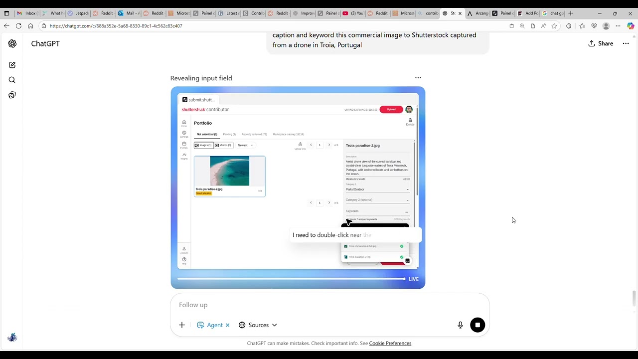 Chat GPT AI Agent Shutterstock Workflow Example for blog post on the Brutally Honest Blog