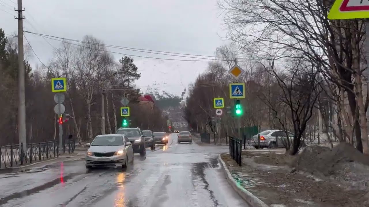 Мой МОНЧЕГОРСК на закате апреля - за рулем по городу | ПОЗДНЯЯ весна в Мурманской области