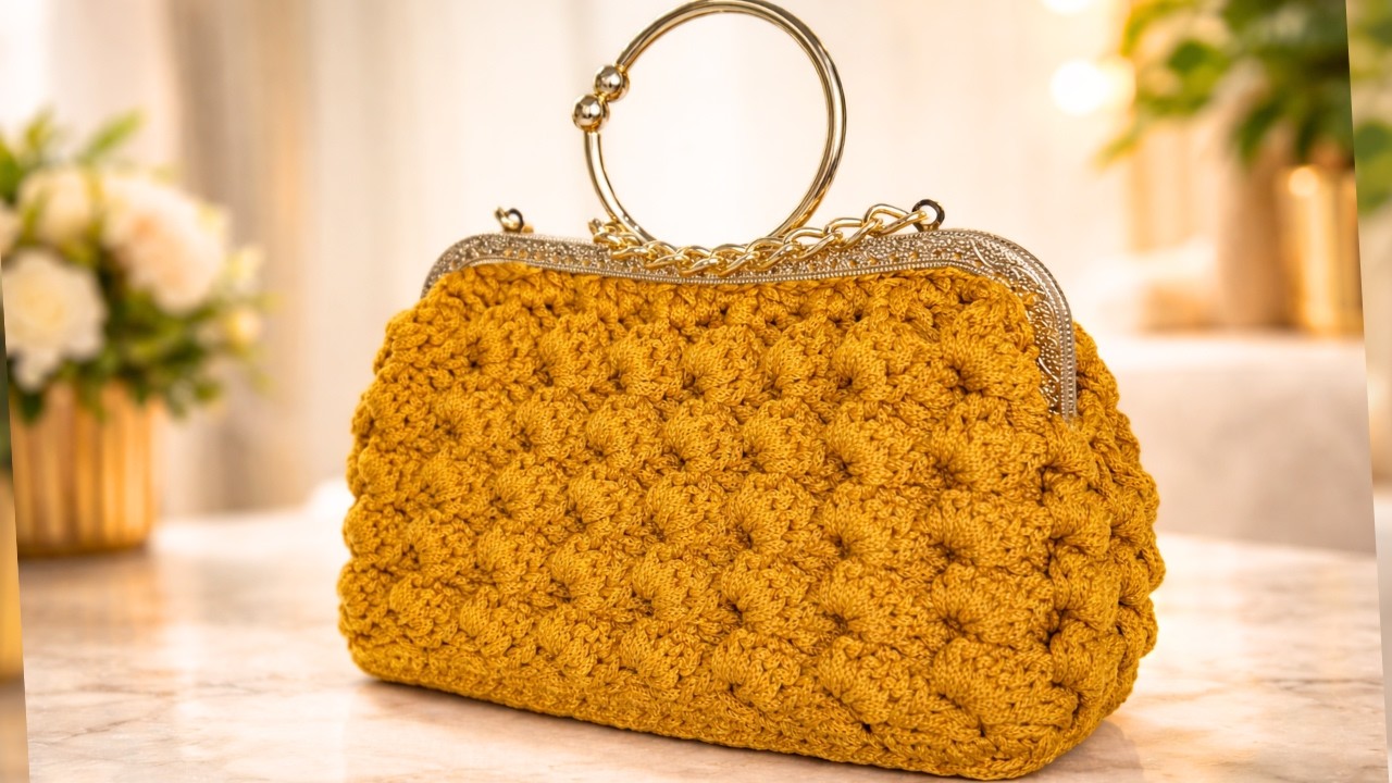 Bolsa Nasa em crochet com fio de poliéster