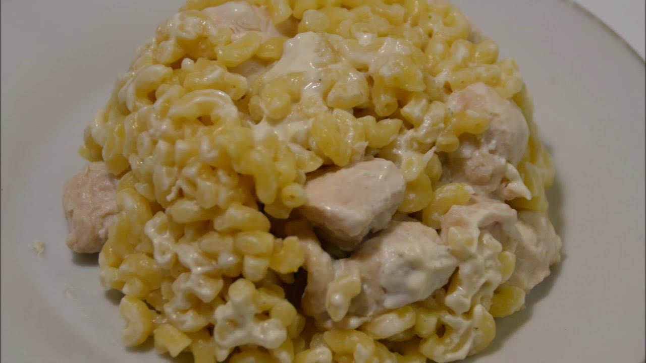 Coquillettes poulet et Boursin weight watchers