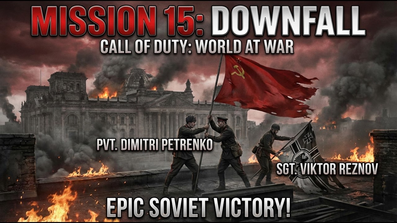 🔥 Call of Duty World at War -Mission 15 Downfall(Full Walkthrough 4K 60FPS)| Reichstag Flag Victory!