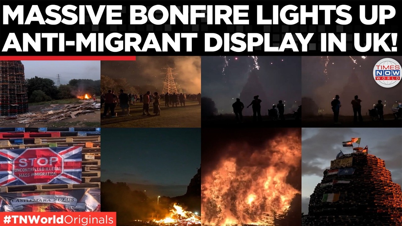 WATCH: 20-Meter Pallet Tower With Replica Mosque Torched in Northern Ireland | Times Now World