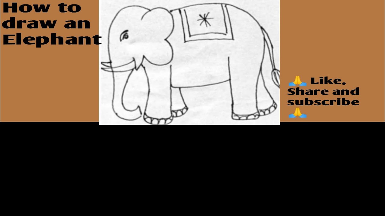 How to draw ✏️📝 an Elephant for beginners 