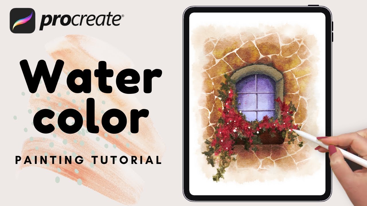 Watercolor Painting in PROCREATE // A Mediterranean Window
