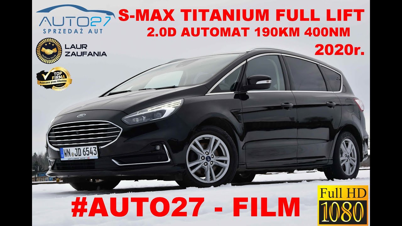 #AUTO27 - SPRZEDANY- TEST - Ford S-MAX 2.0D TITANIUM.2020.AUTOMAT. FullLIFT. TOP 190KM!