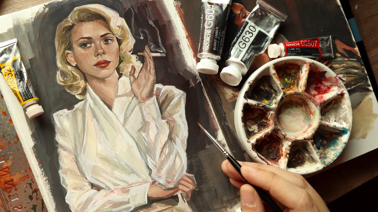 Painting over my sketches #9 / Lots of talking