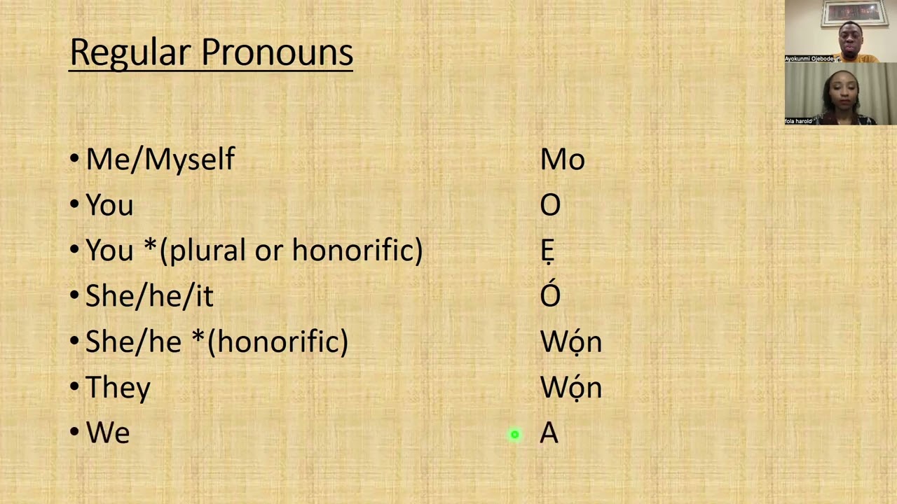 Àmì Ohùn Èdè Yorùbá: Practice Yorùbá tone marks with basic conversations & pronouns!