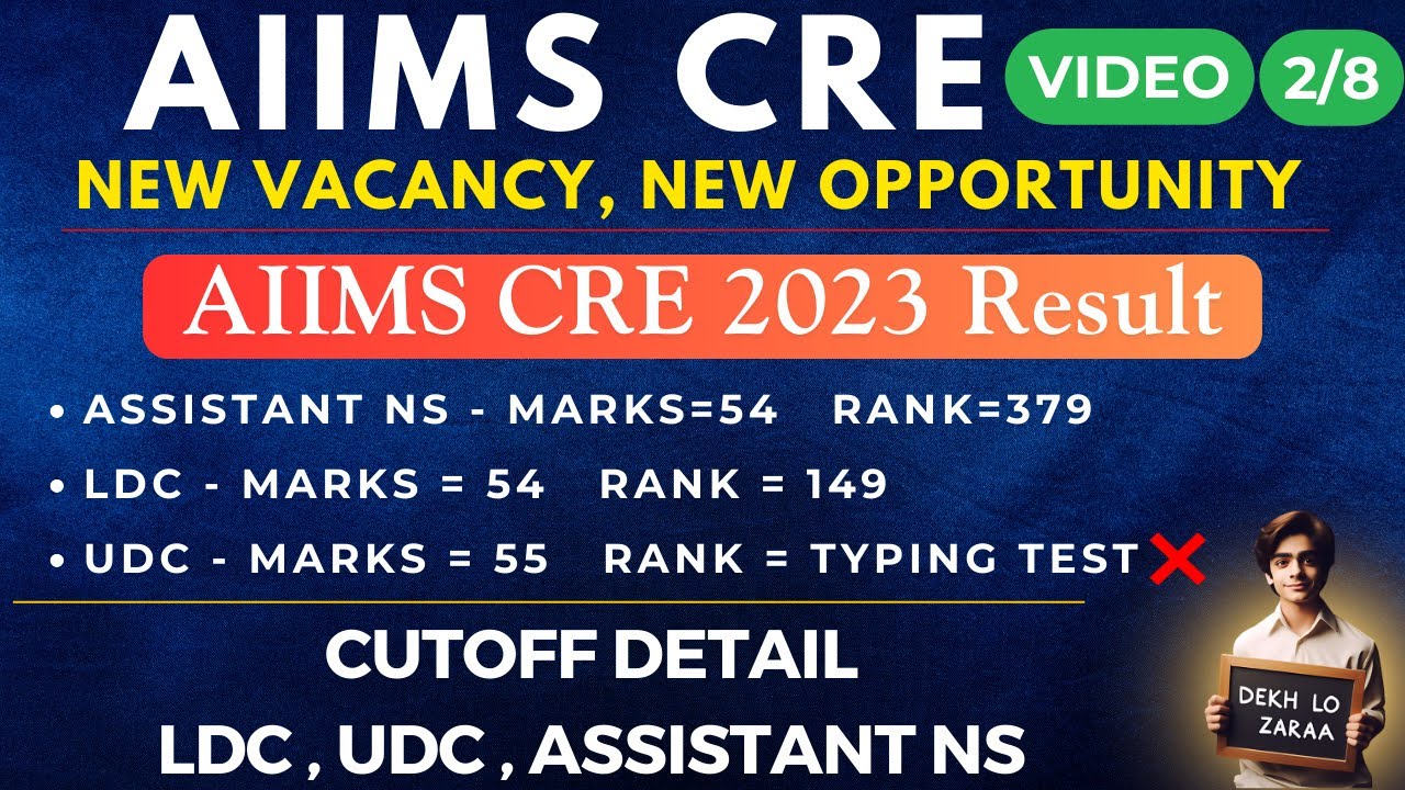 AIIMS CRE Latest Vacancy | VIDEO 2/8 | Cutoff trend of AIIMS CRE 2023 |  #aiimscre #aiims_exam
