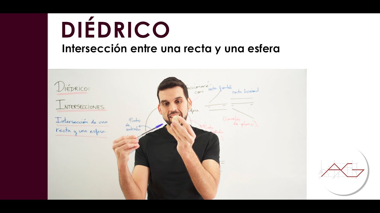Diédrico: Intersección entre una recta y una esfera