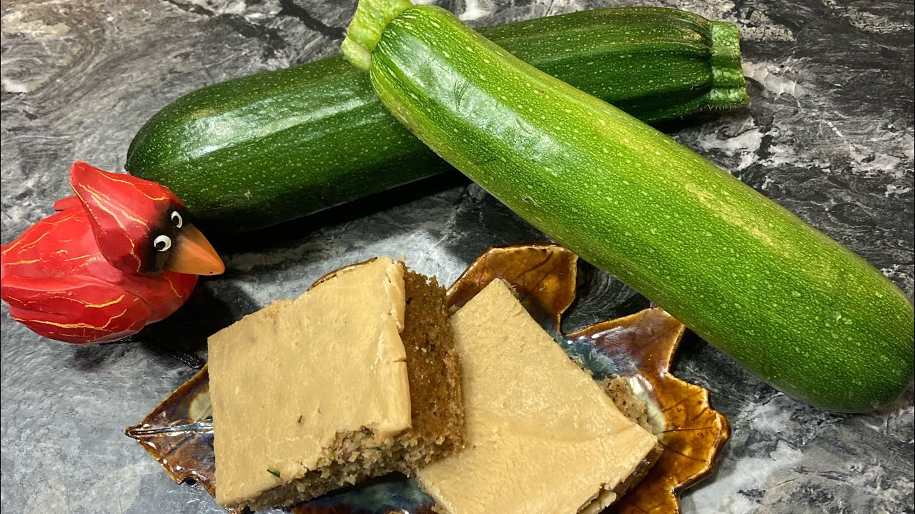 Caramel Frosted Zucchini Pecan Bars