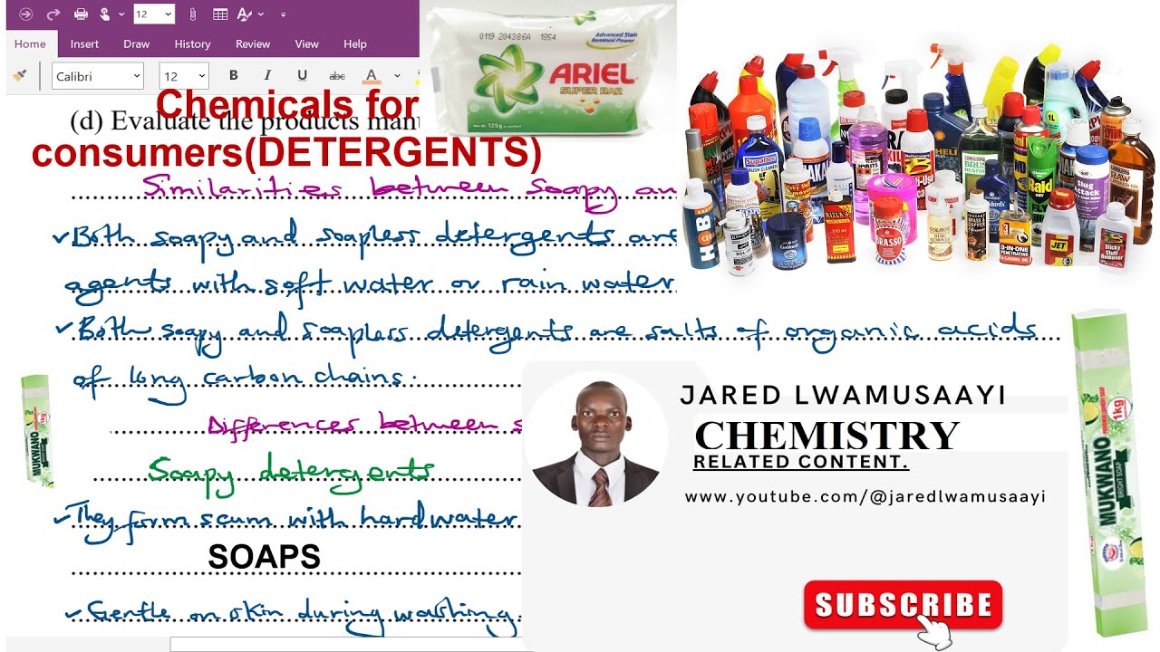 What You Have to Know  and Understand about Detergents and Soaps (Chemicals for Consumers),& working