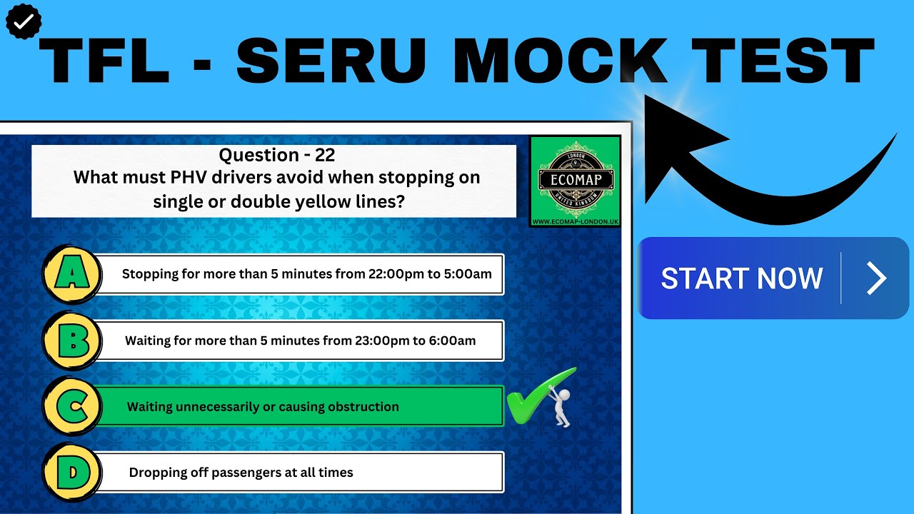 TFL SERU Mock Test Exam Training - TFL SERU Assessment Free Guide (Section - 6 PHV Driver Handbook)