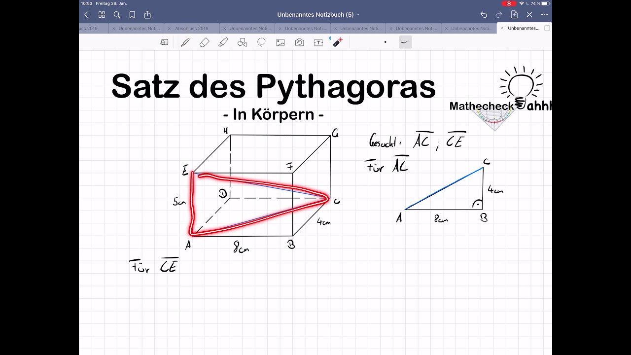 Satz des Pythagoras in Körpern - schnell und einfach erklärt