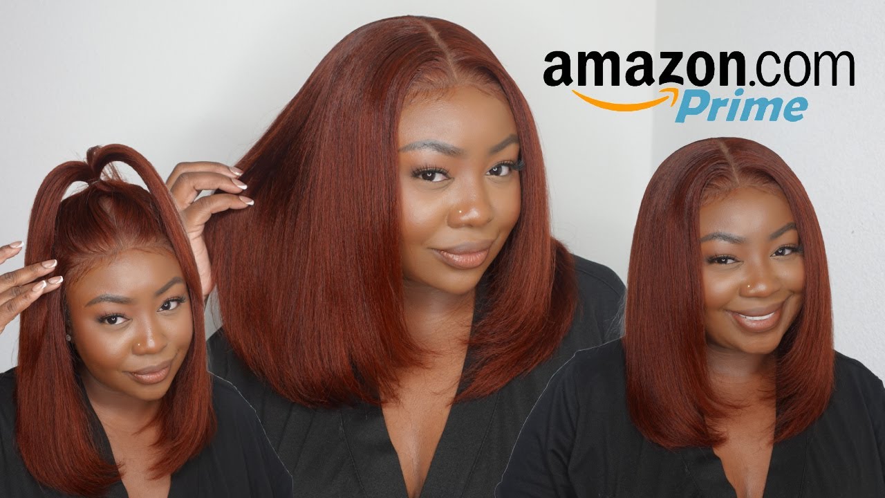 Viral Reddish Brown Yaki Straight Bob (Amazon Prime Wig Install) ft. Unice
