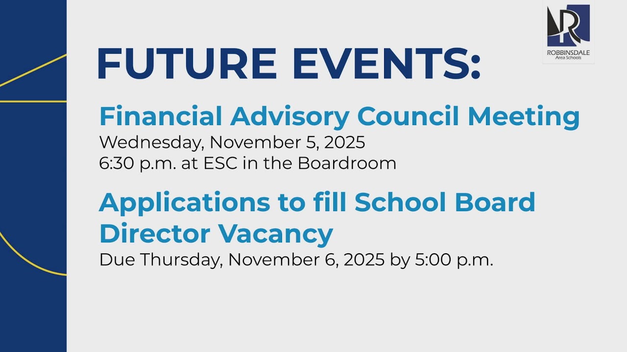 Robbinsdale Area Schools Board Business Meeting - November 3, 2025