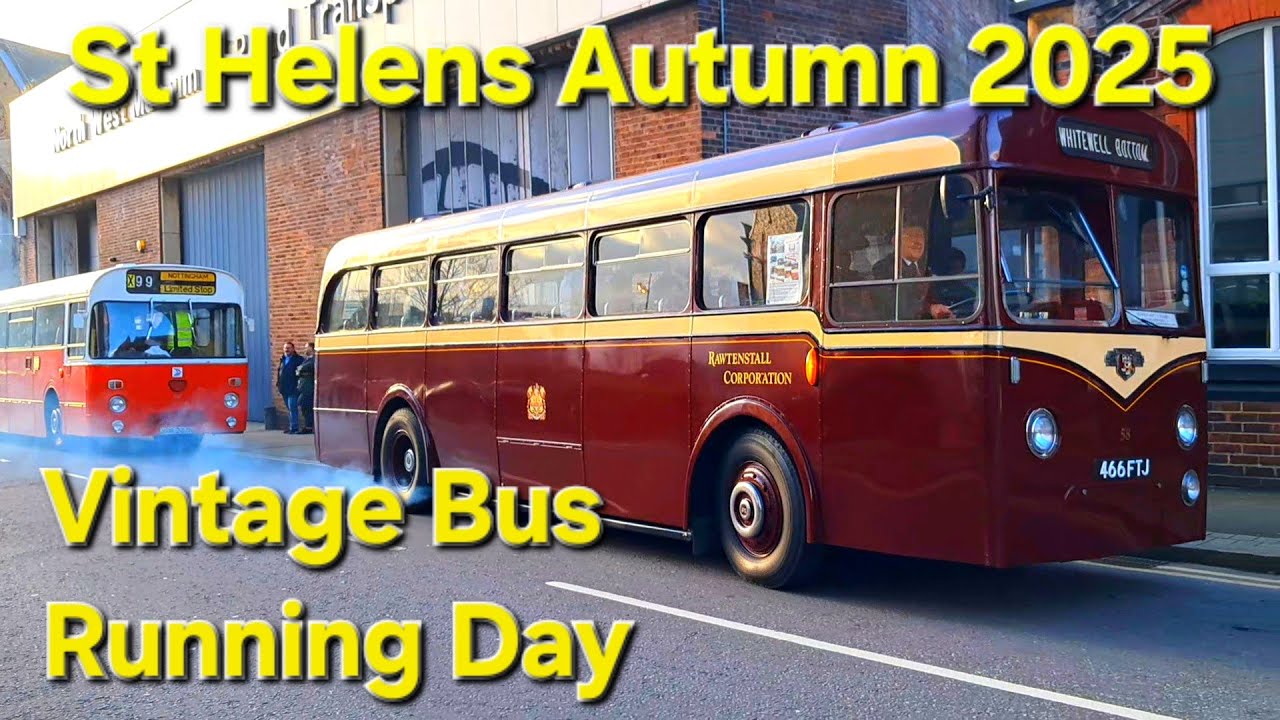 St Helens Bus Museum Autumn runing day 2025. Vintage Classic Buses take to the streets of St Helens