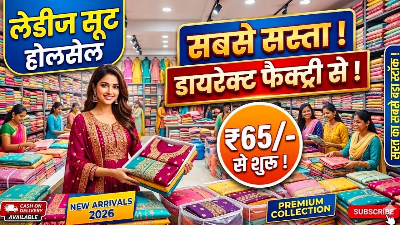 “₹65 से Ladies Suit Wholesale 😲 | Direct Factory Price Suit Collection 2026” #viralvideo #trendsuit