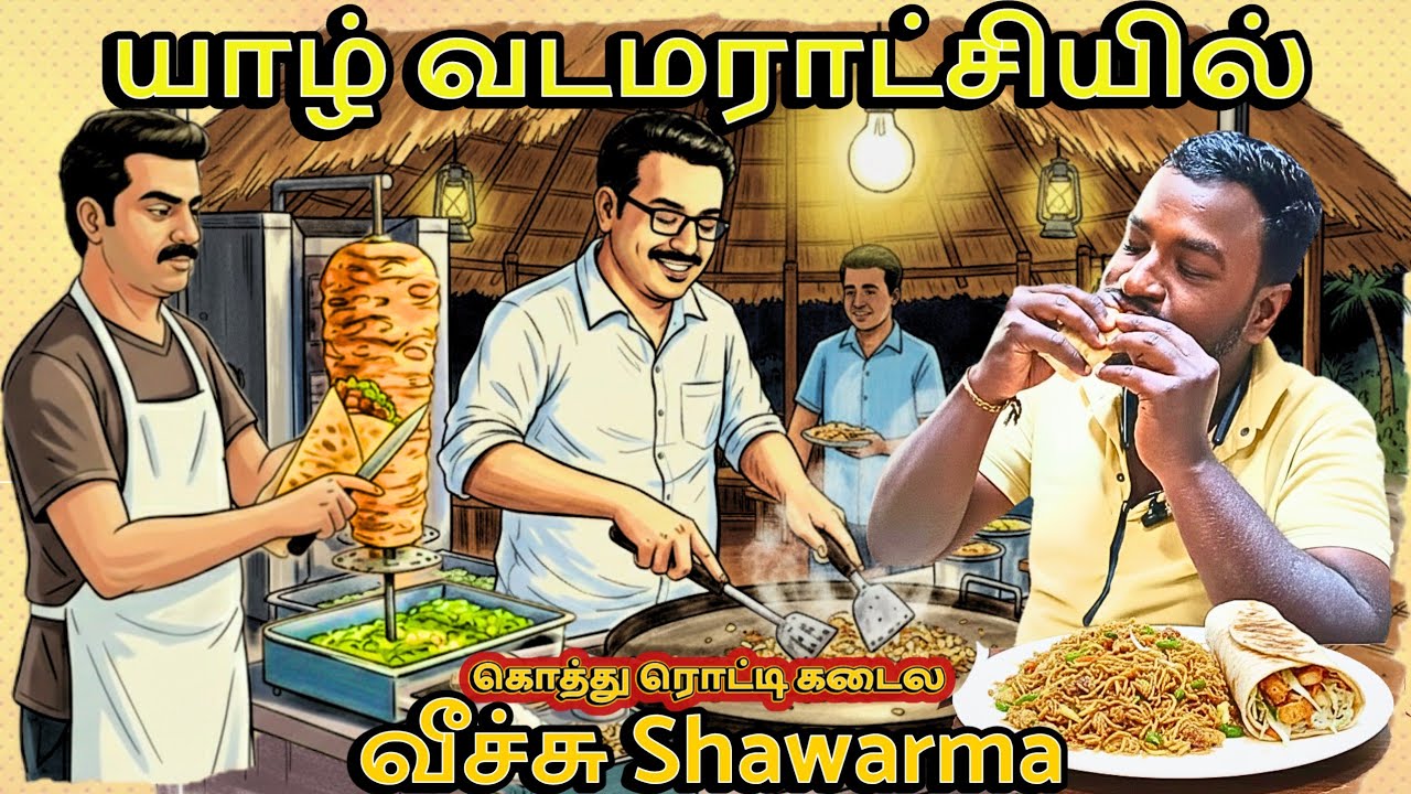 வல்வெட்டித்துறையில் முதல் முறையாக வீச்சு ரொட்டி ல shawarma!! இவ்வளவு cheap ah! #chicken #shawarma 