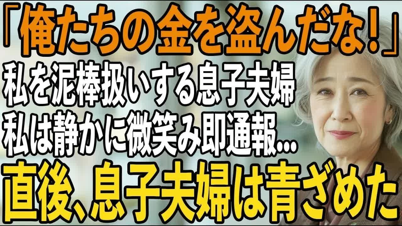 「俺たちの金を盗んだな！」帰宅した瞬間殴ってきては私を”泥棒扱い”をする息子夫婦。私は静かに微笑み「今すぐ警察を呼びましょう」→直後、2人は青ざめた実は【シニアライフ】【60代以上の方