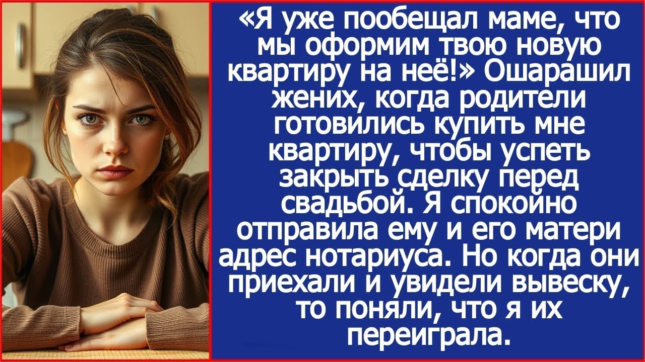 Я уже пообещал маме, что мы оформим твою новую квартиру на неё! Ошарашил жених перед свадьбой