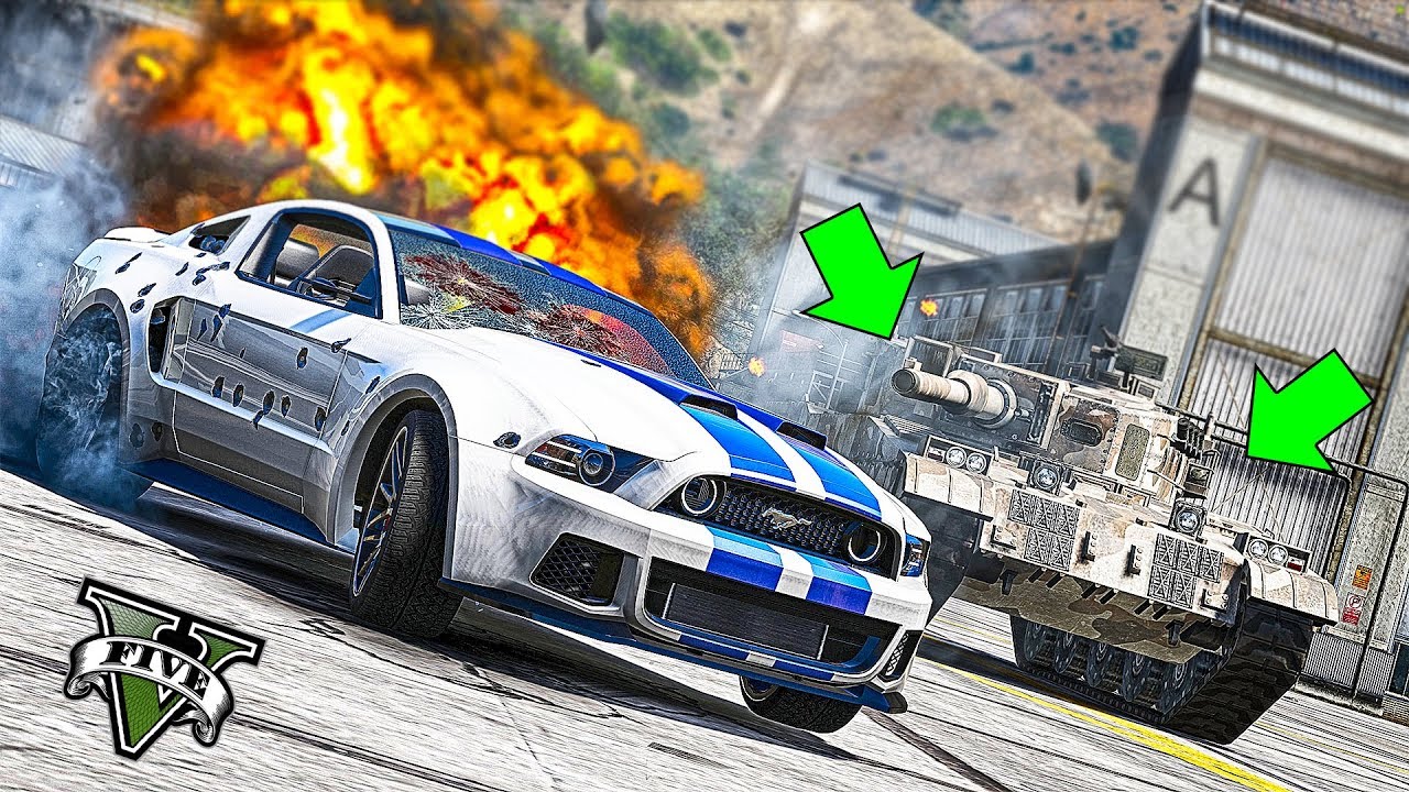Military VS Racers! ВЫЖИВАЕМ НА ВОЕННОЙ БАЗЕ НА MUSTANG В GTA 5 ONLINE! (Военные против Гонщиков)