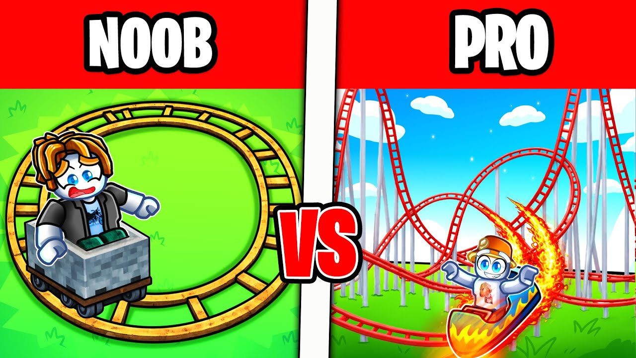 NOOB VS PRO FASTEST Roller Coaster Build Battle in Roblox!