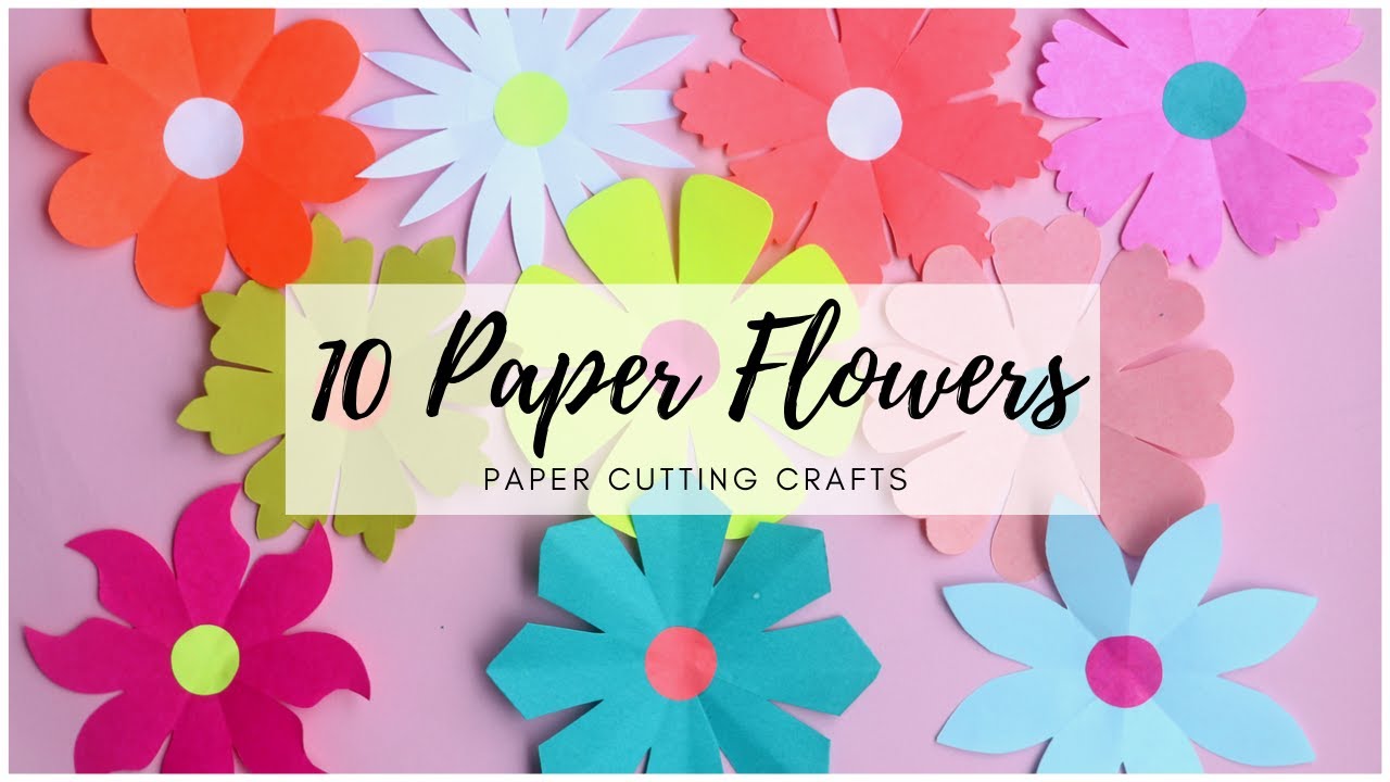 10 Different Paper Flowers | EASY Paper Cutting Craft Idea