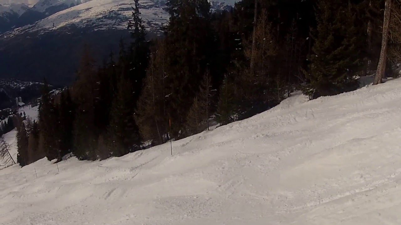 Plan Peisey. Piste noire des Ecureuils. 14/03/2016