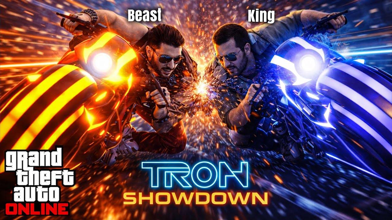 GTA 5 : HE FELL INTO MY TRAP IN THIS TRON SHOWDOWN 🤣