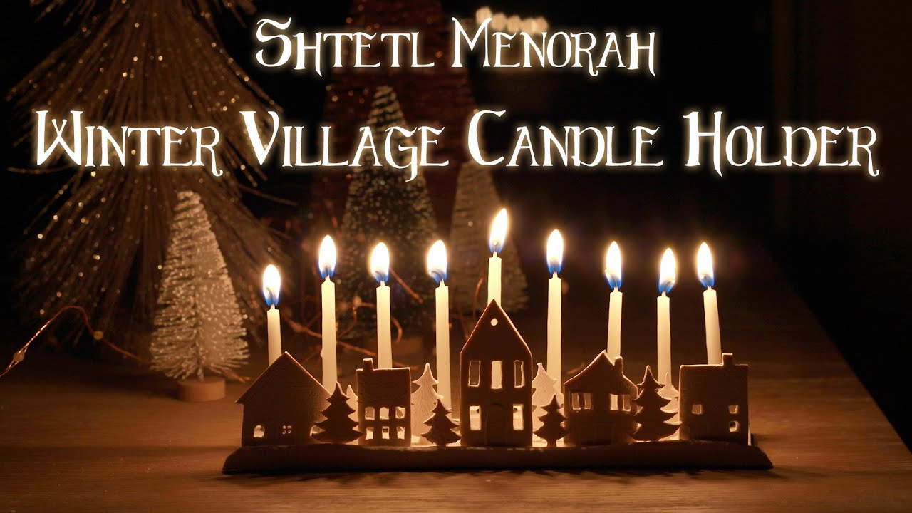 How to Make a Winter Village Candle Holder - Polymer Clay Menorah Tutorial