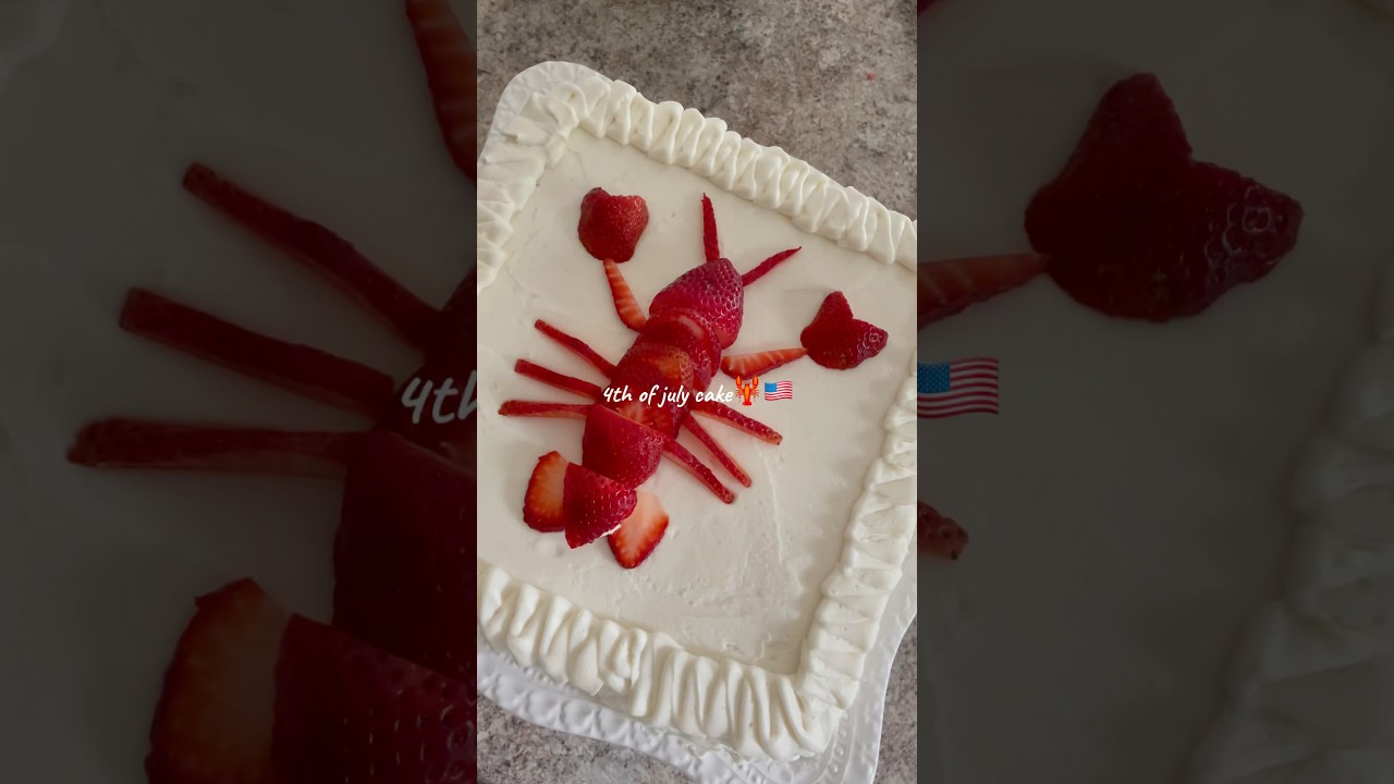4th of july cake🦞 #4thofjuly #eastcoast #summer #cake #ocean #beach #shorts