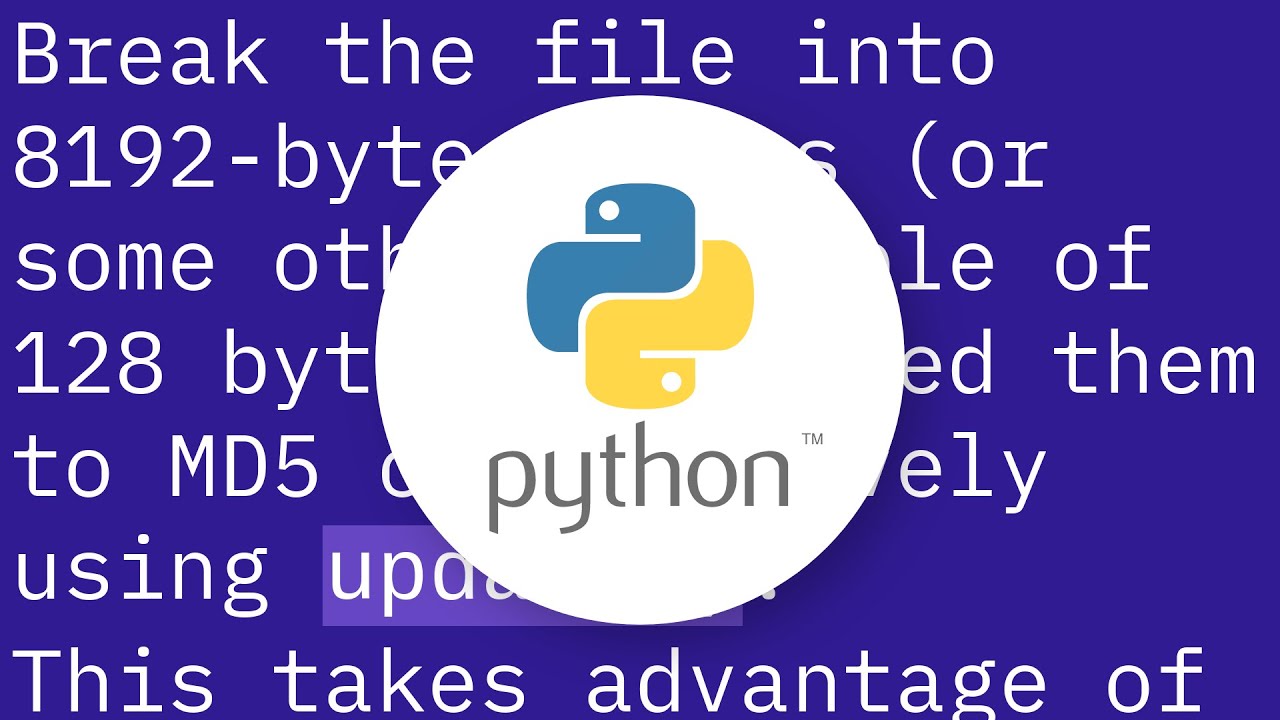 Get the MD5 hash of big files in Python