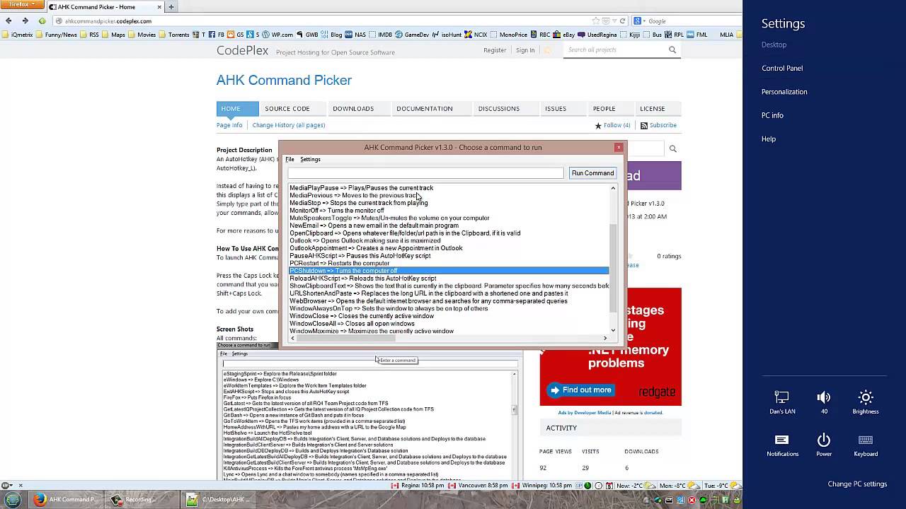 AHK Command Picker - Out of the box functionality
