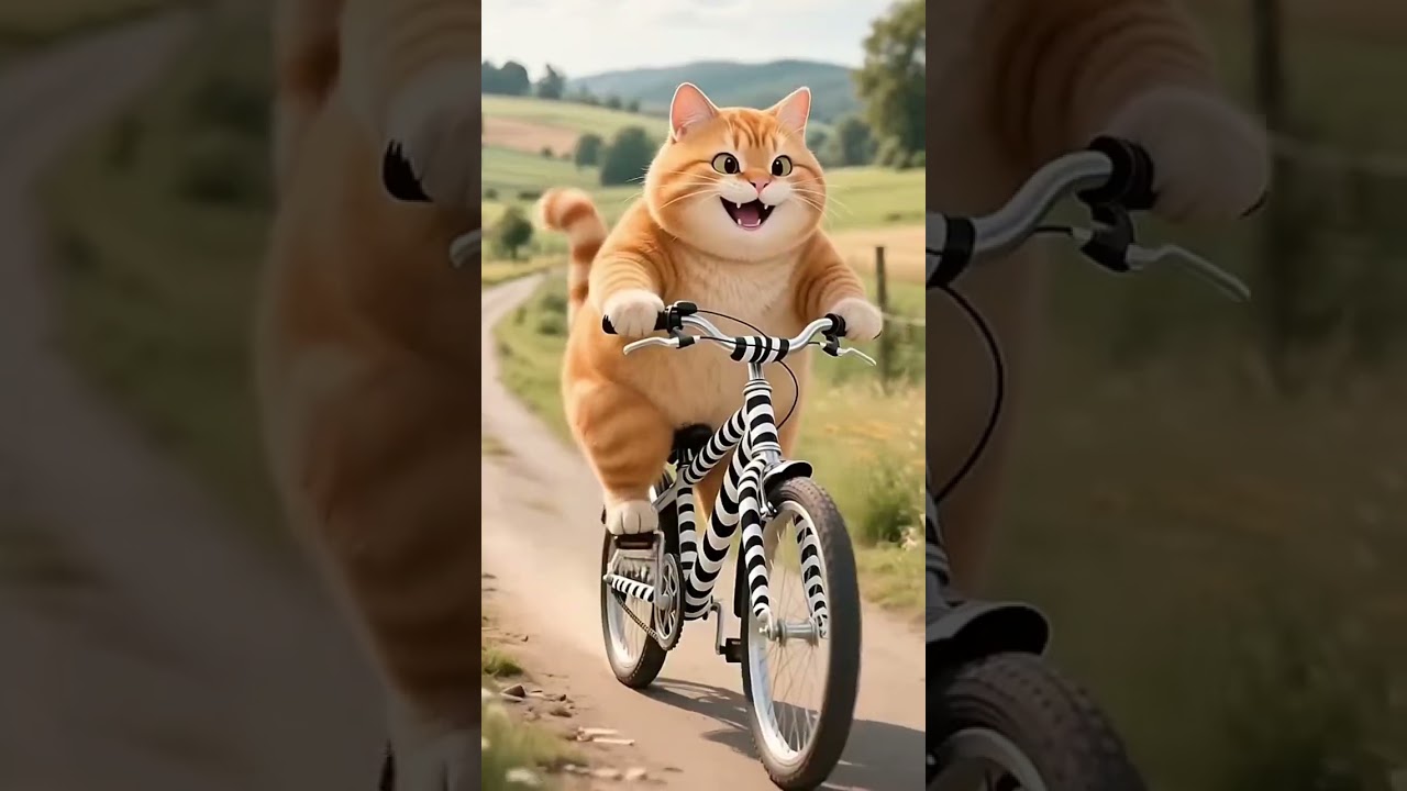 A funny fight between a goat and a cat 