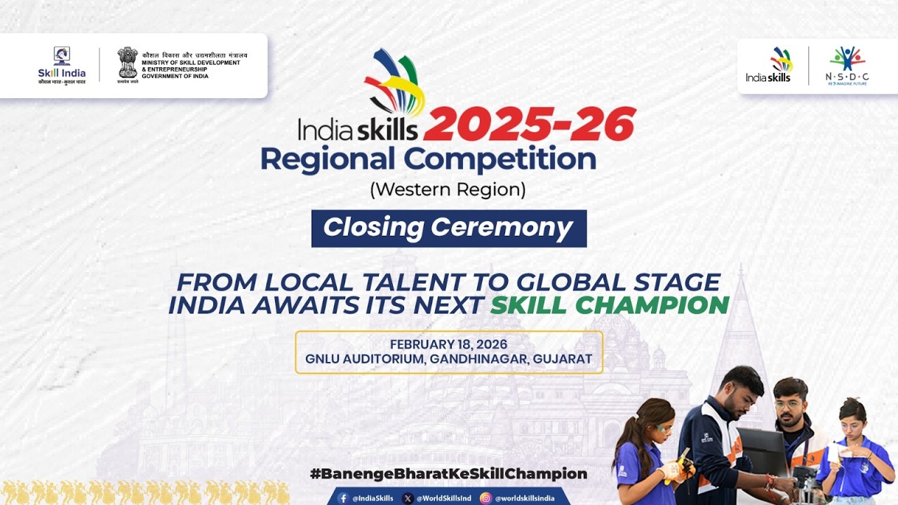 Indiaskills 2025-26 Regional Competition (Western region) | Closing Ceremony LIVE