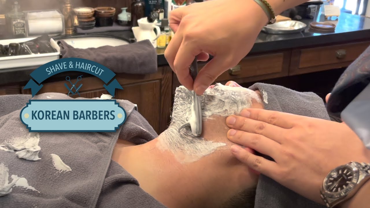 💈ASMR Hot Towel Straight Razor Shave - HERR Barbershop | Barber Seo Hwan