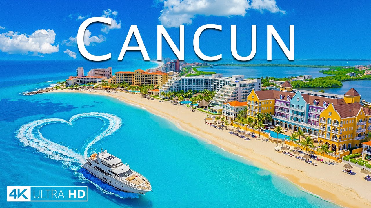 Ujęcia z drona w Cancun 4K | Tropikalny klejnot Meksyku i krystalicznie czyste morze UHD