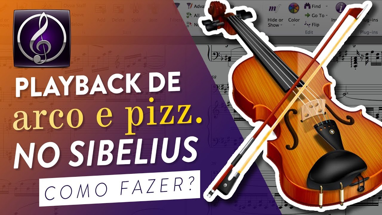 Como fazer o Sibelius tocar arco e pizzicato? PLAYBACK // TUTORIAL DE SIBELIUS