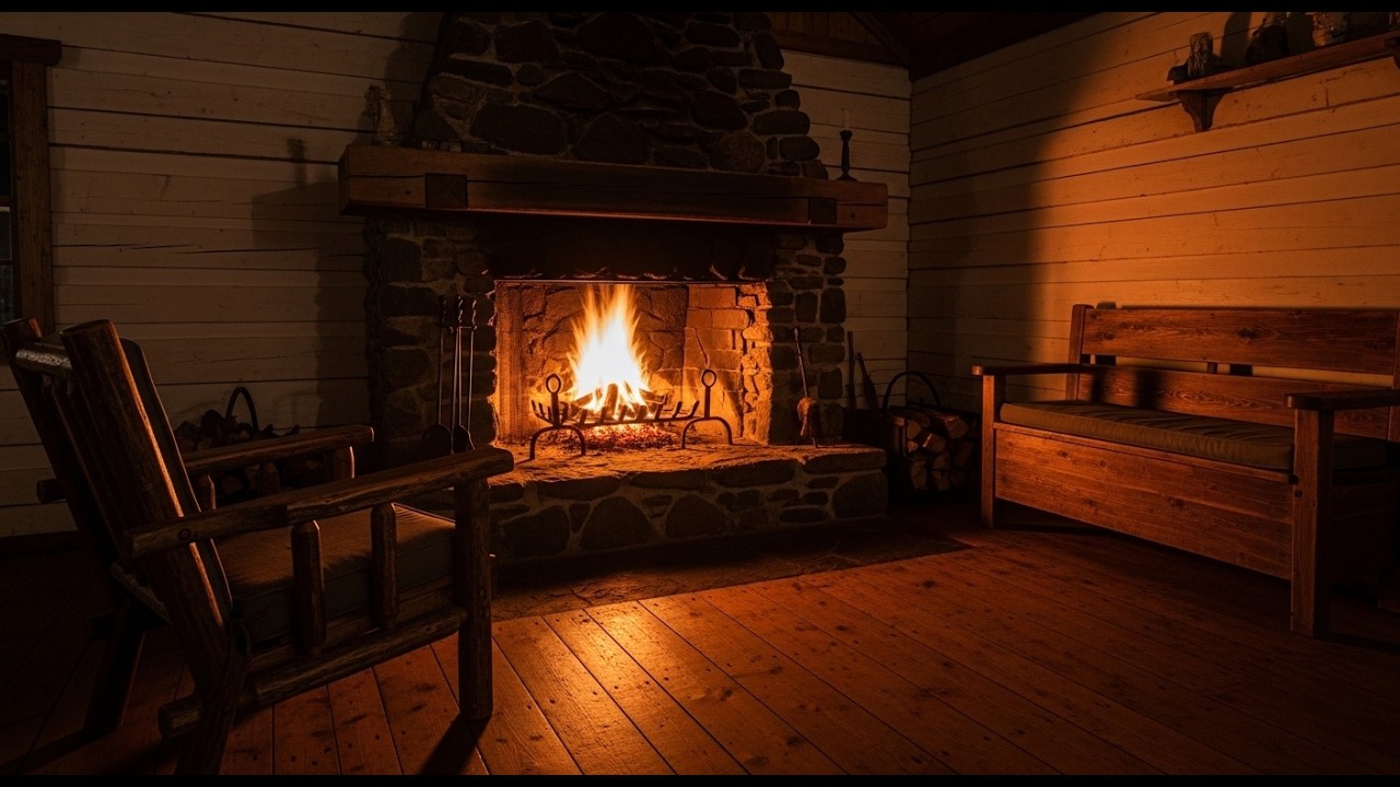 🔥 Snowy Cabin Fireplace 4K (12 Hours) Crackling Fire Sounds for Sleep & Cozy Winter Night