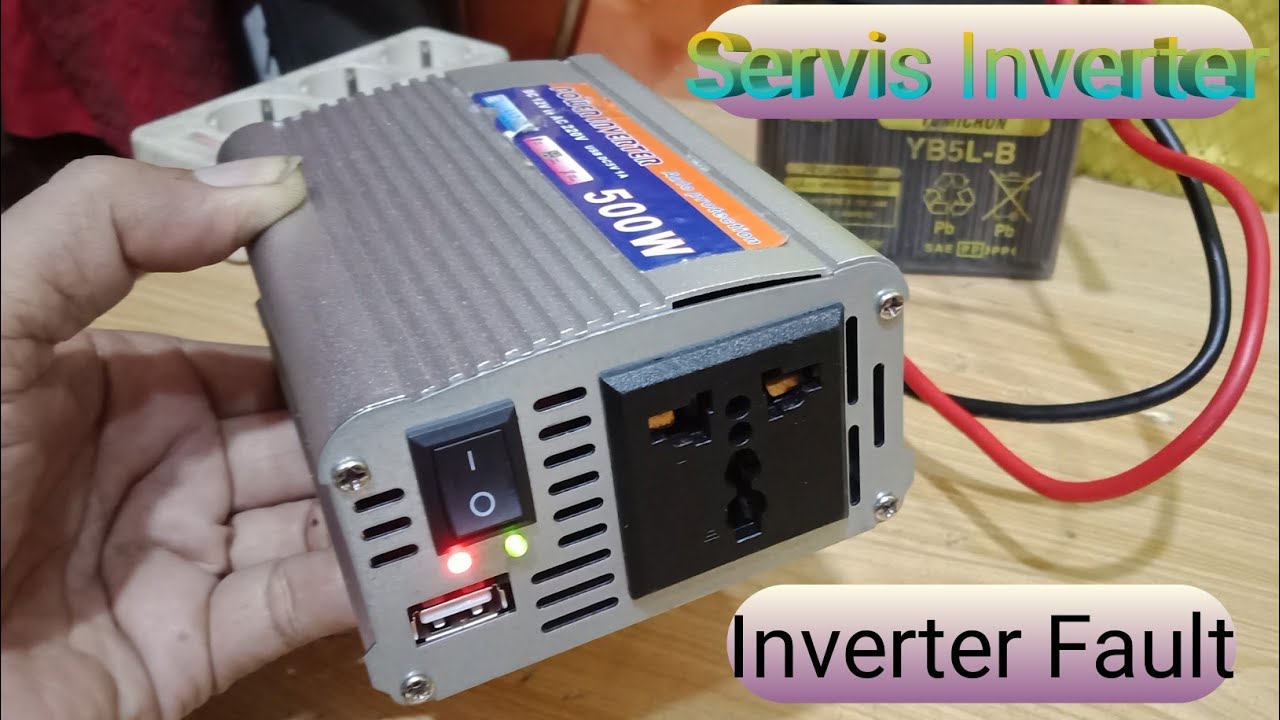 Servis Inventer DC to AC lampu merah menyala