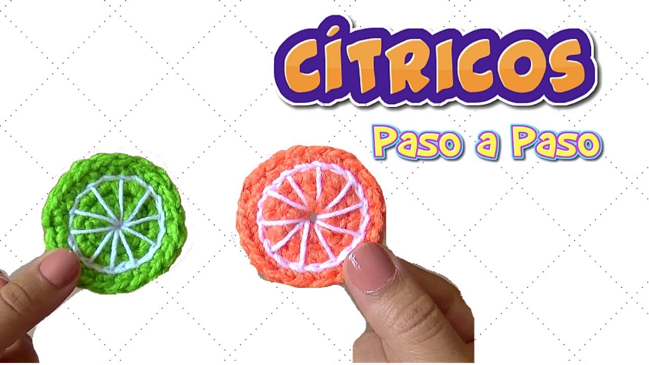 REBANADAS DE CITRICOS TEJIDAS A CROCHET PASO A PASO - Aplique para decorar