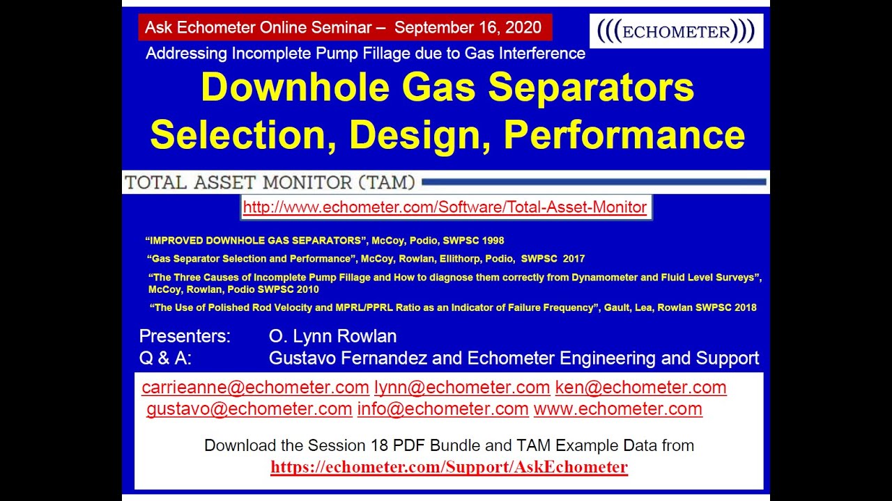 Ask Echometer Session 18 Sept 16 2020 Gas Separator Performance