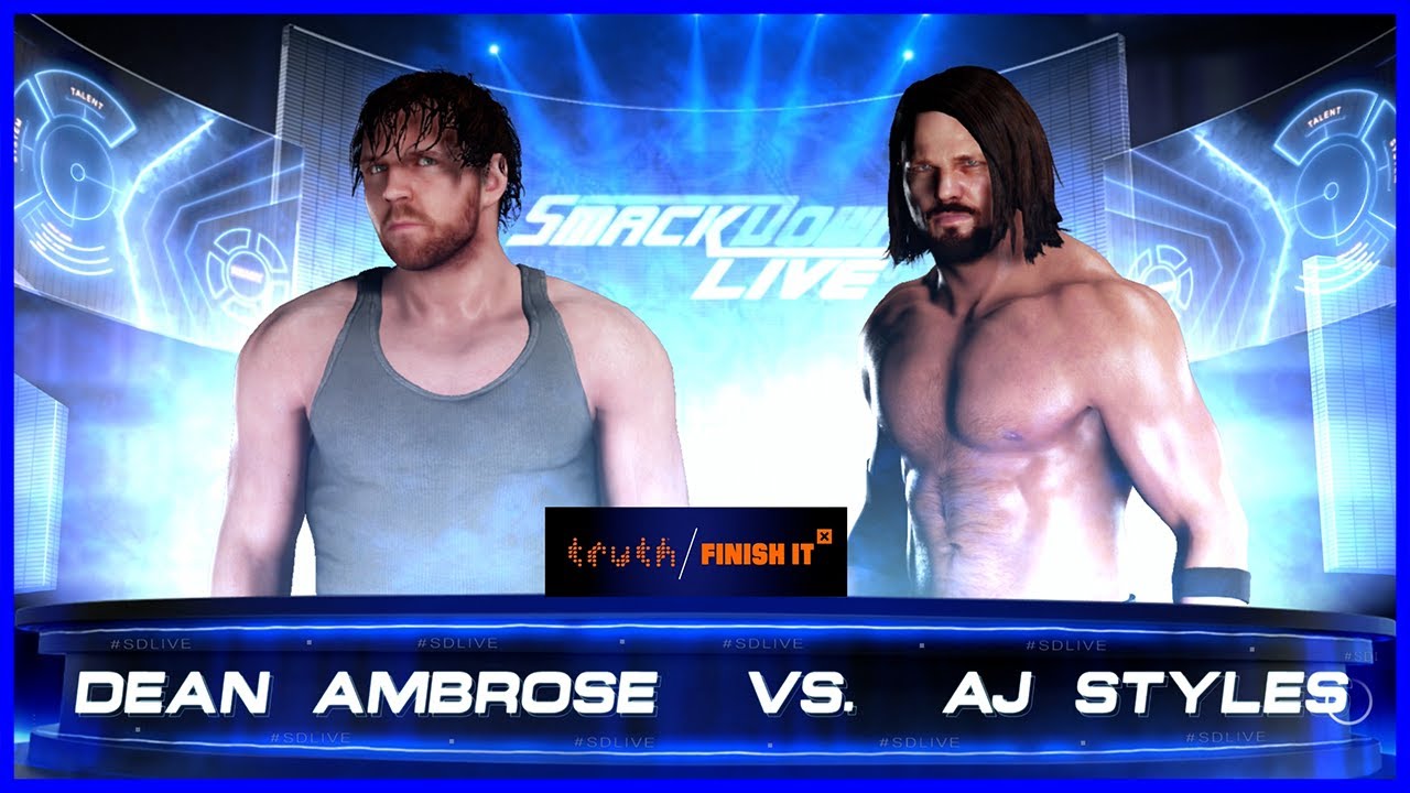 WWE 2K18 PS4 - Эй Джей Стайлз против Дина Амброуза - одиночный матч