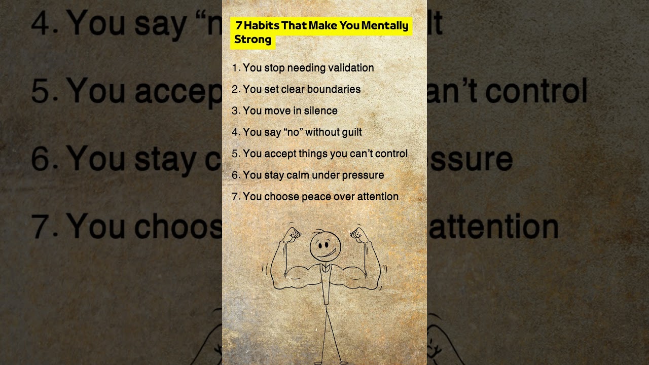 7 Habits That Make you mentally Strong #motivation #habits #mindset #psychology #darkpsychology