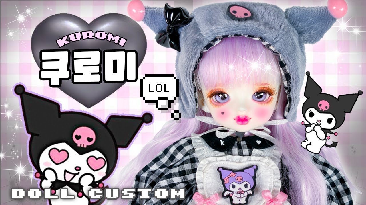 [ENG SUB]쿠로미를 구체관절인형으로 커스텀하면?ver.2 Sanrio Kuromi Bjd doll custom 인형 리페인팅