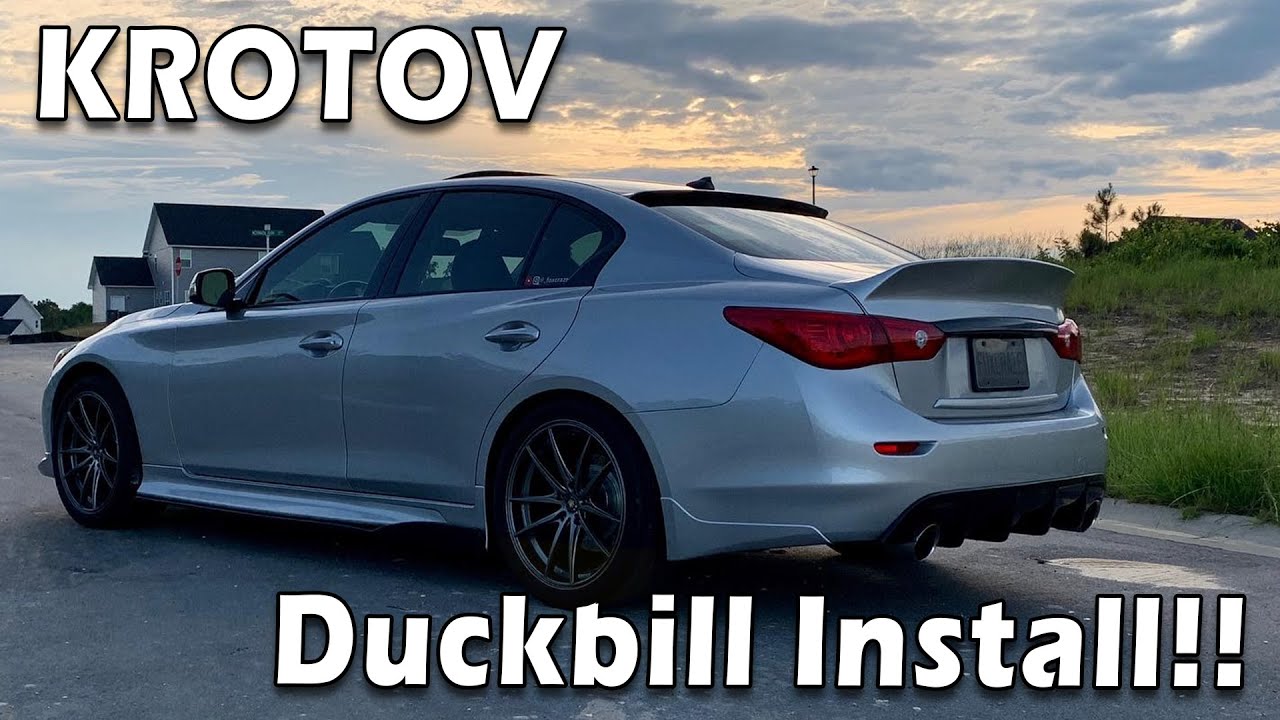 Макет Infiniti Q50 Krotov с расширенным кузовом и установкой спойлера типа «утиный клюв»!